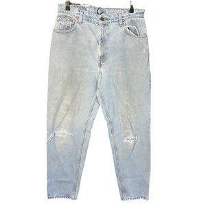 Vintage Levis Jeans Womens 13 Jr Blue 550 Relaxed Fit Distressed Light 31x30